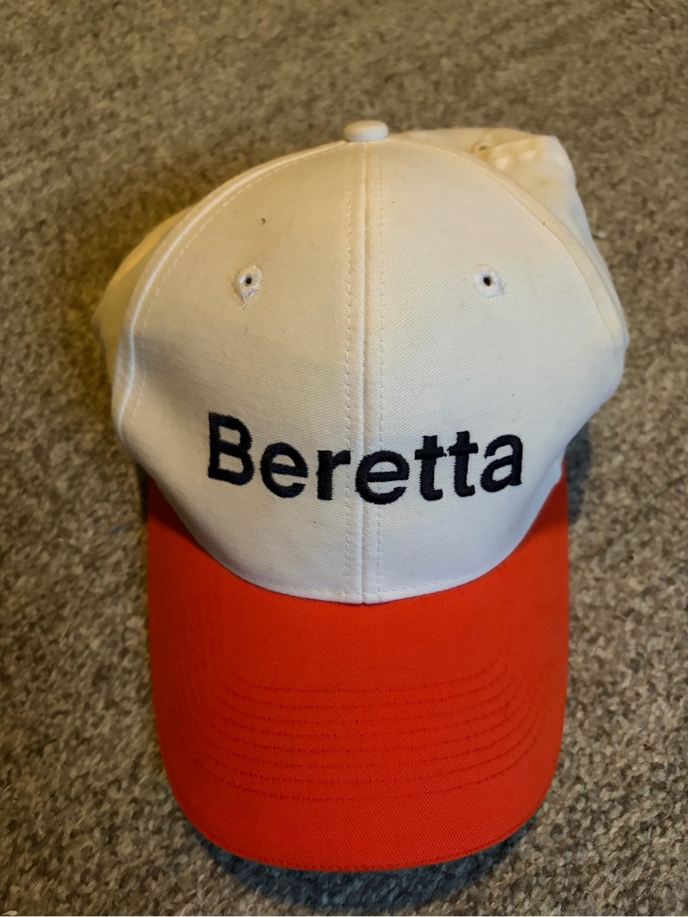 Beretta Two-Tone Baseball Cap in White and Orange